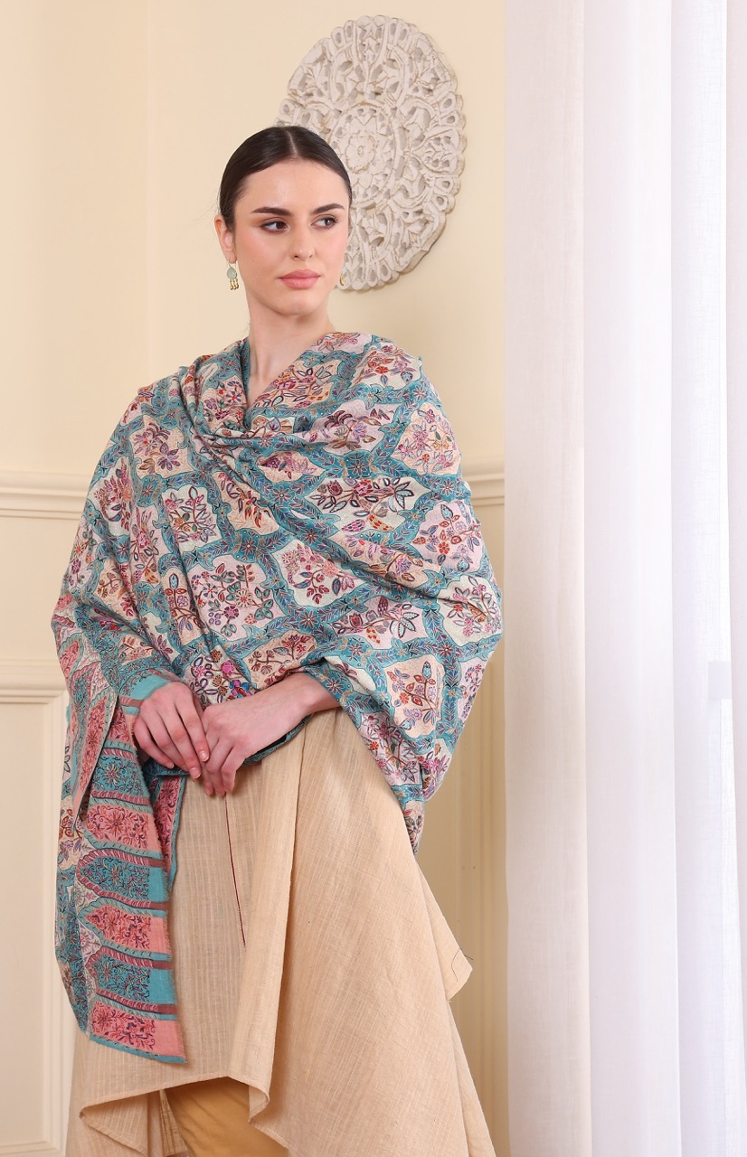 Handmade Pashmina Kalamkari Shawl