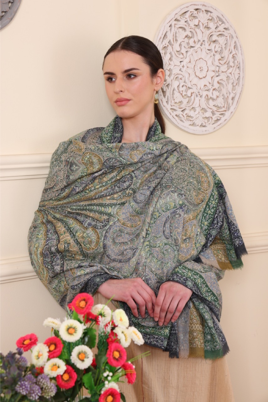 Handmade Pashmina Kalamkari Shawl