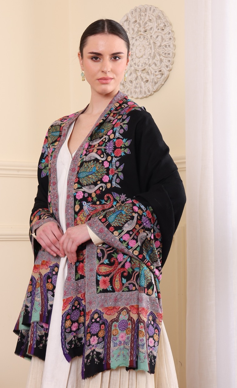 Handmade Pashmina Kalamkari Shawl