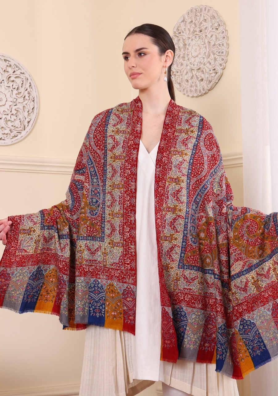 Handmade Pashmina Kalamkari Shawl