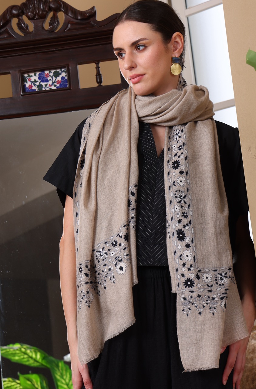 Handmade Pashmina Embroidered Shawl